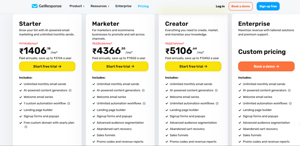 GetResponse vs ActiveCampaign (2026): Which Is Best? GetResponse vs ActiveCampaign: ActiveCampaign Pricing